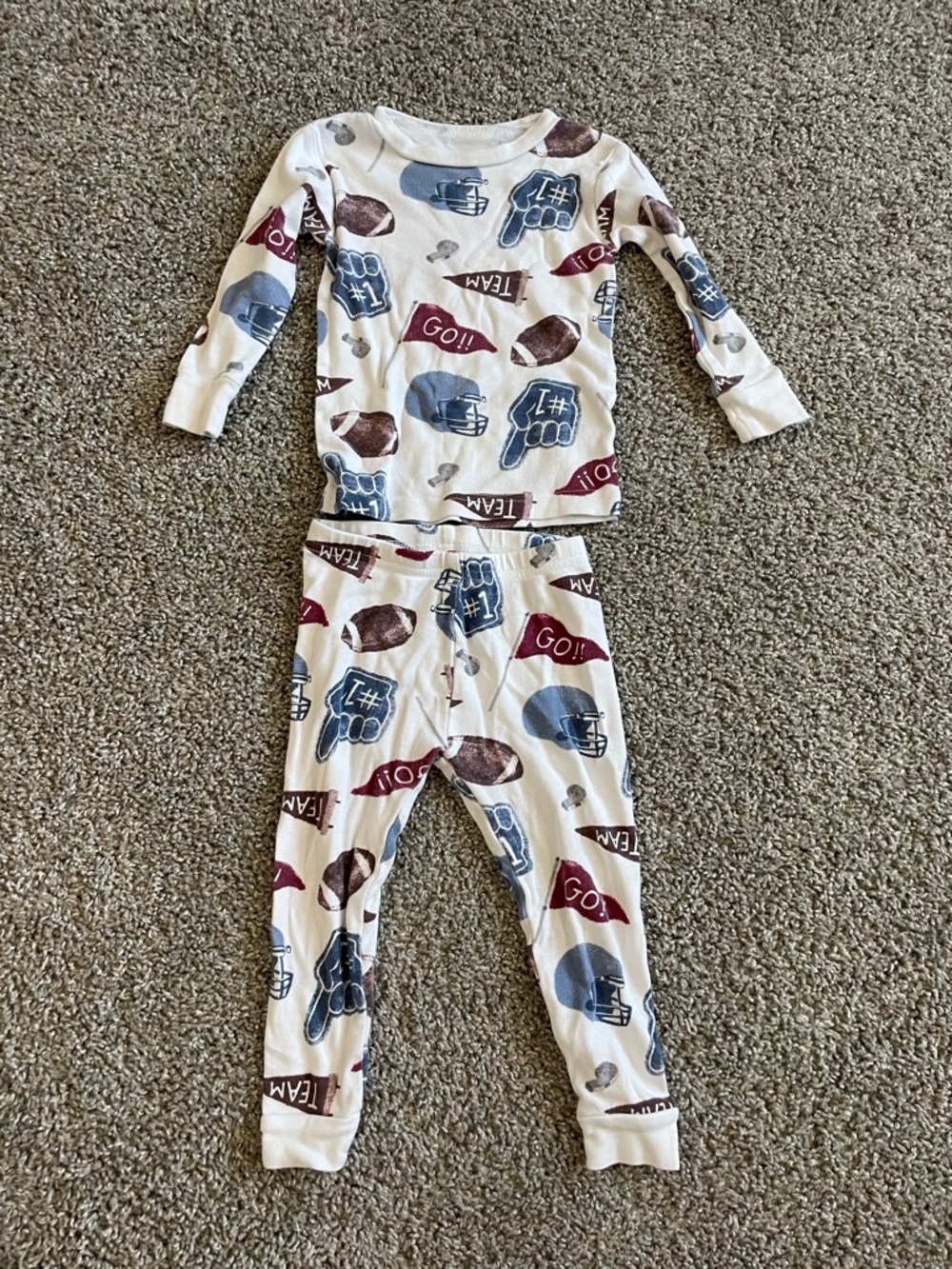 Carter's Football Print Two-Piece Pajama Set